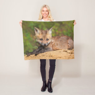 Cutest Baby Animals Red Fox Pup Fleece Blanket