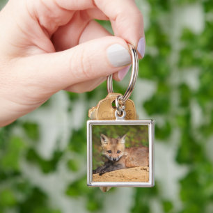 Cutest Baby Animals Red Fox Pup Key Ring