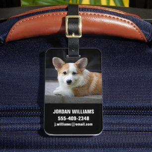 Cutest Baby Animals Relaxing Corgi Puppy Luggage Tag