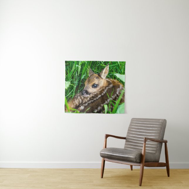 Cutest Baby Animals | Roe Deer Baby Tapestry (In Situ (Horizontal))