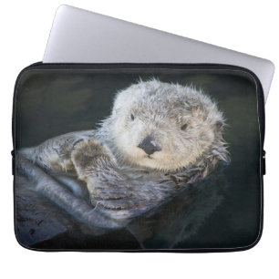 Cutest Baby Animals Sea Otter Floating Laptop Sleeve