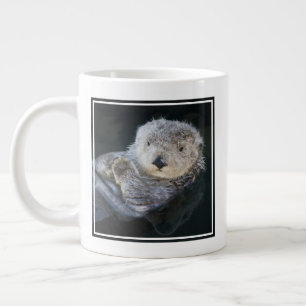 Cutest Baby Animals   Sea Otter Floating Large Coffee Mug