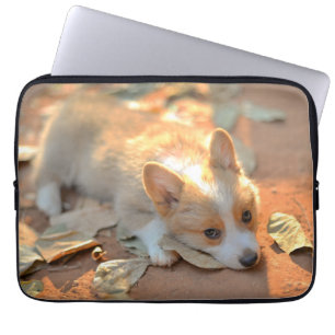 Cutest Baby Animals Shy Corgi Laptop Sleeve