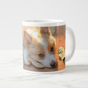 Cutest Baby Animals   Shy Corgi Large Coffee Mug