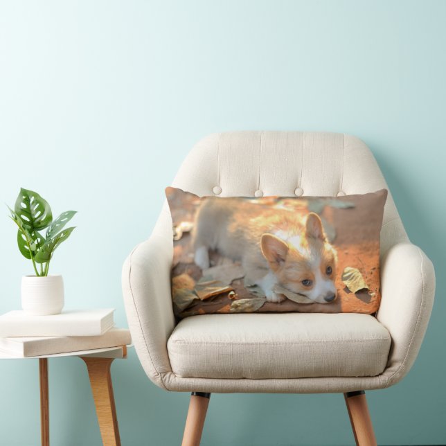 Cutest Baby Animals | Shy Corgi Lumbar Cushion (Chair)