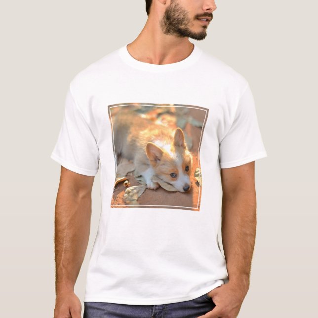 Cutest Baby Animals | Shy Corgi T-Shirt (Front)