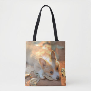 Cutest Baby Animals   Shy Corgi Tote Bag