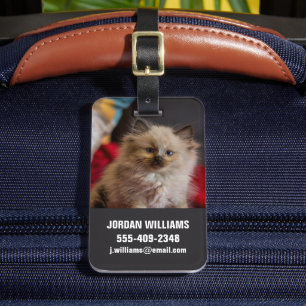 Cutest Baby Animals Siamese Kitten Luggage Tag