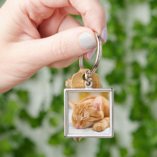 Cutest Baby Animals Sleeping Ginger Cat Key Ring