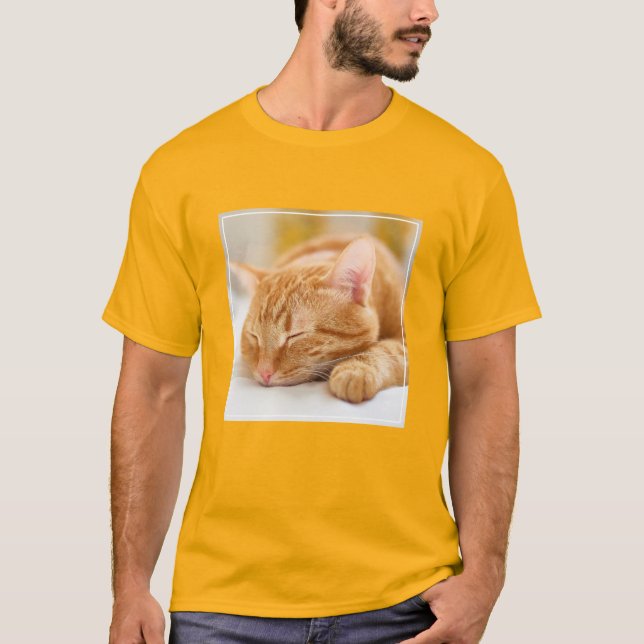 Cutest Baby Animals | Sleeping Ginger Cat T-Shirt (Front)