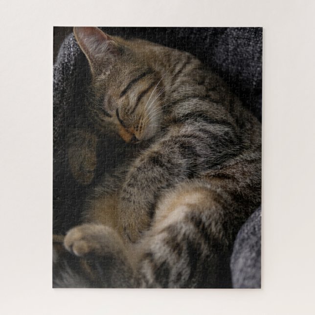 Cutest Baby Animals | Sleeping Tabby Cat Jigsaw Puzzle (Vertical)
