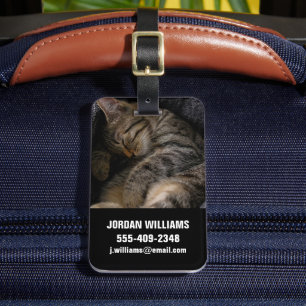 Cutest Baby Animals Sleeping Tabby Cat Luggage Tag