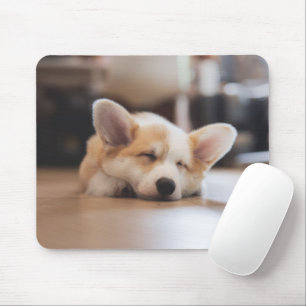 Cutest Baby Animals Sleepy Corgi Mouse Pad