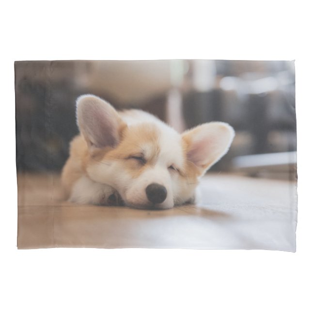 Cutest Baby Animals | Sleepy Corgi Pillowcase (Front)