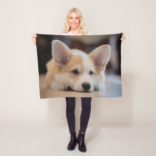 Cutest Baby Animals   Sleepy Corgi Puppy Fleece Blanket