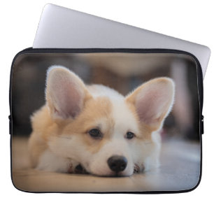 Cutest Baby Animals Sleepy Corgi Puppy Laptop Sleeve