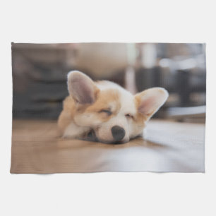 Cutest Baby Animals Sleepy Corgi Tea Towel