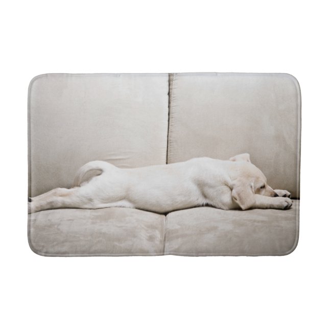 Cutest Baby Animals | Sleepy Yellow Labrador Puppy Bath Mat (Front)