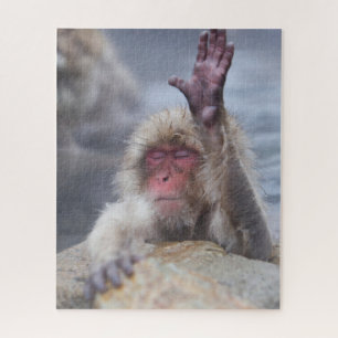 Cutest Baby Animals   Snow Monkey Face Jigsaw Puzzle