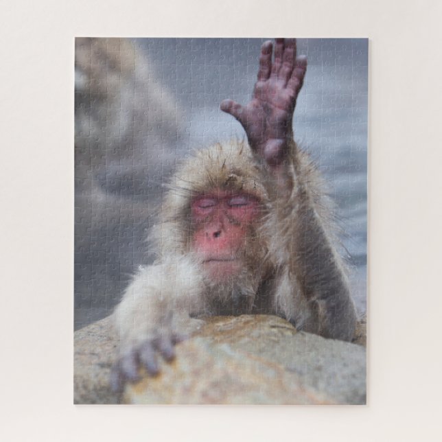 Cutest Baby Animals | Snow Monkey Face Jigsaw Puzzle (Vertical)
