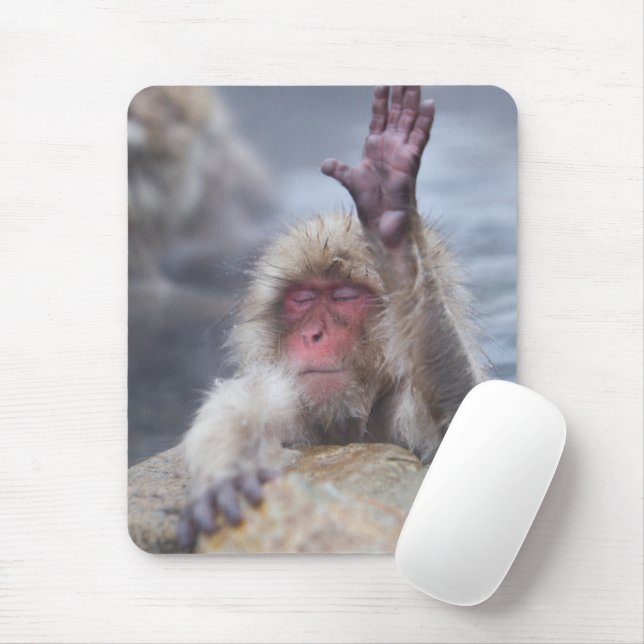 Cutest Baby Animals | Snow Monkey Face Mouse Pad (With Mouse)