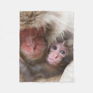 Cutest Baby Animals Snow Monkey Fleece Blanket