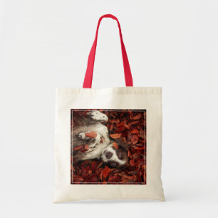 Cutest Baby Animals Spaniel in Autumn Leaves Tote Bag