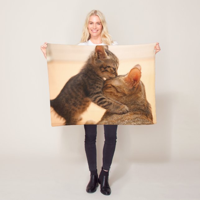 Cutest Baby Animals | Tabby Kitten Kiss Fleece Blanket (In Situ)