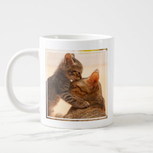 Cutest Baby Animals Tabby Kitten Kiss Large Coffee Mug