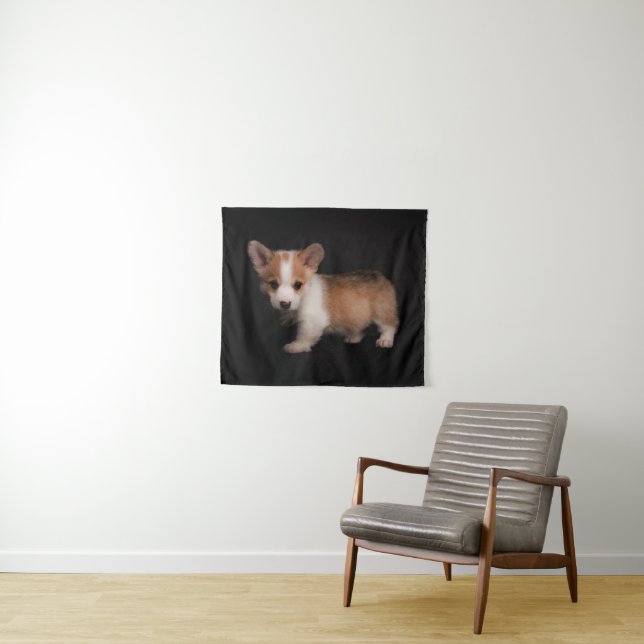 Cutest Baby Animals | Tiny Corgi Tapestry (In Situ (Horizontal))