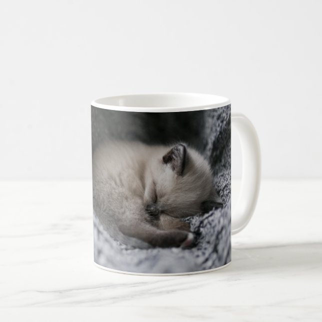Cutest Baby Animals | Tiny Kitten Sleeping Coffee Mug (Front Right)