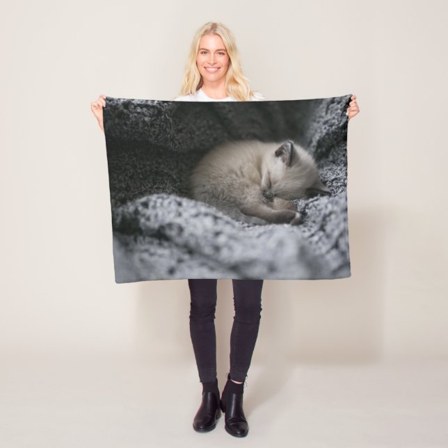 Cutest Baby Animals | Tiny Kitten Sleeping Fleece Blanket (In Situ)
