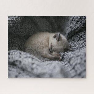 Cutest Baby Animals Tiny Kitten Sleeping Jigsaw Puzzle