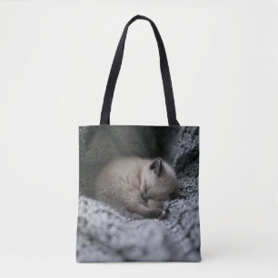 Cutest Baby Animals Tiny Kitten Sleeping Tote Bag