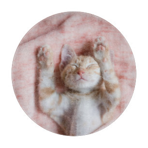 Cutest Baby Animals Tiny Orange Striped Kitten Cutting Board