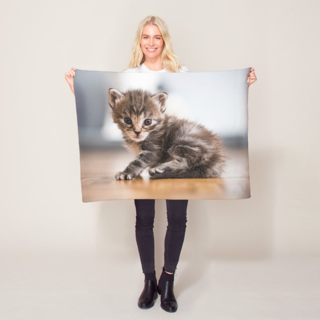 Cutest Baby Animals | Tiny Tabby Kitten Fleece Blanket (In Situ)