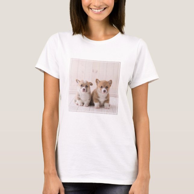 Cutest Baby Animals | Two Baby Corgis Sitting T-Shirt (Front)