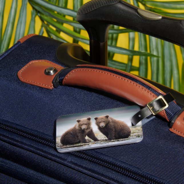 Cutest Baby Animals | Two Bear Cubs Luggage Tag (Front Insitu 3)