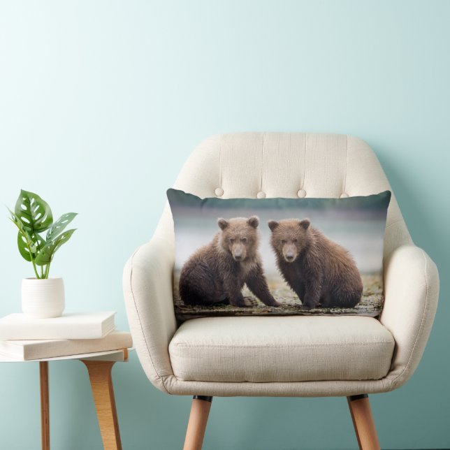 Cutest Baby Animals | Two Bear Cubs Lumbar Cushion (Chair)