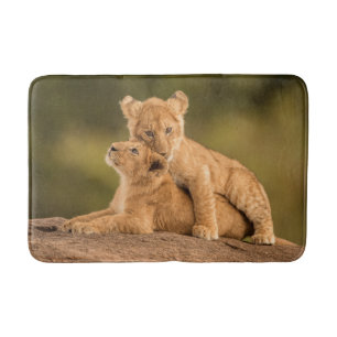 Cutest Baby Animals Two Lion Cubs Bath Mat