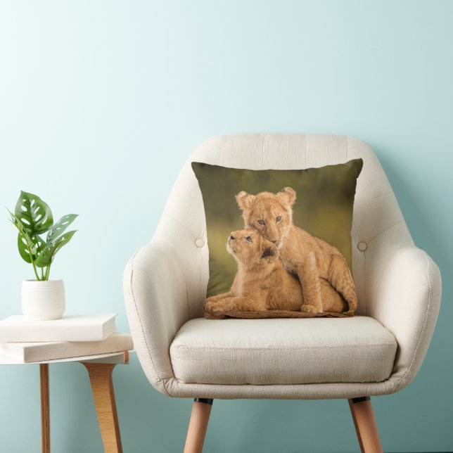 Cutest Baby Animals | Two Lion Cubs Cushion (Chair)