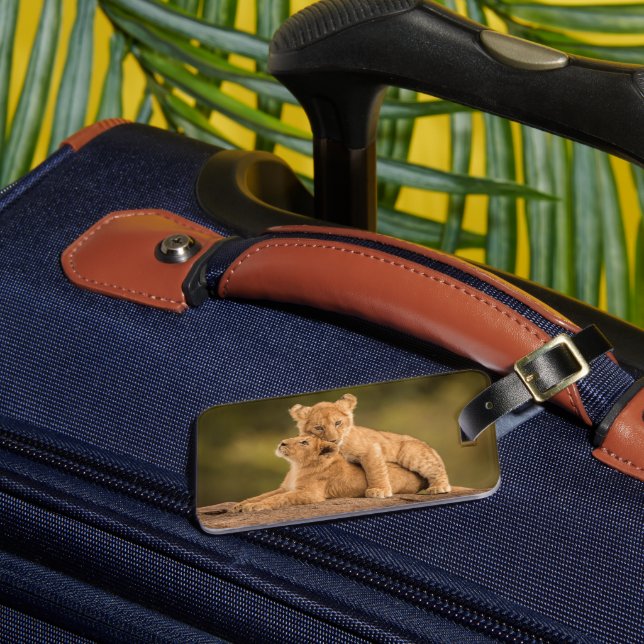 Cutest Baby Animals | Two Lion Cubs Luggage Tag (Front Insitu 3)