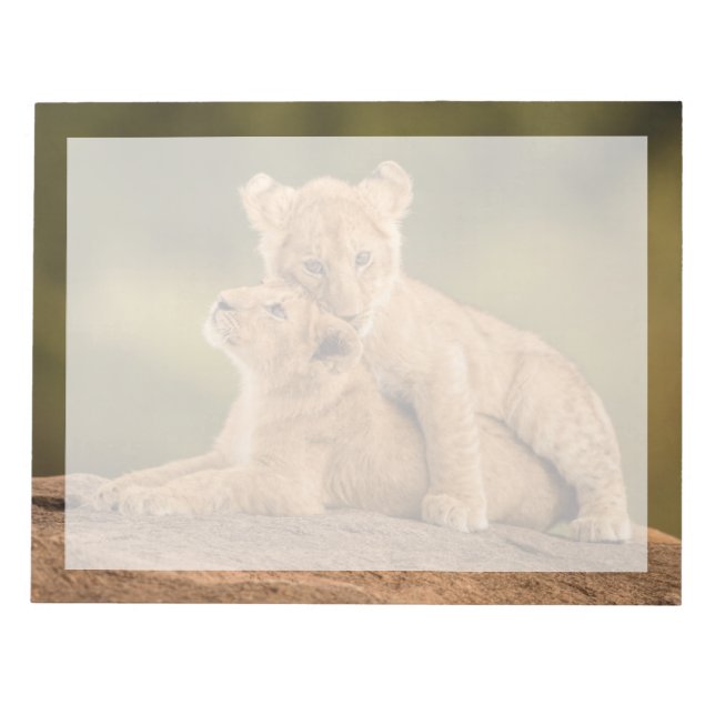 Cutest Baby Animals | Two Lion Cubs Notepad (Front)