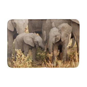 Cutest Baby Animals   Two Young Elephants Bath Mat