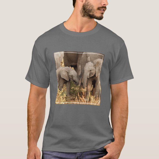Cutest Baby Animals | Two Young Elephants T-Shirt (Front)