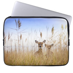 Cutest Baby Animals Two Young White Tailed Deer Laptop Sleeve