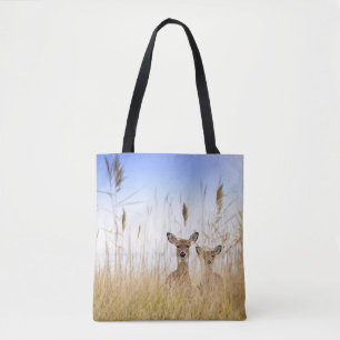 Cutest Baby Animals Two Young White Tailed Deer Tote Bag
