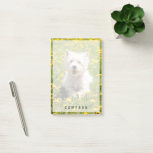 Cutest Baby Animals   Westie Dog in Dandelions Post-it Notes