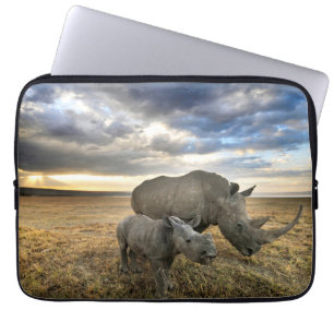 Cutest Baby Animals   White Rhino & Calf Laptop Sleeve