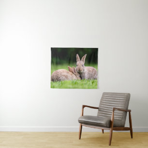 Cutest Baby Animals Wild Bunny Rabbits Tapestry